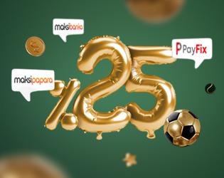 %25 cashback bonus